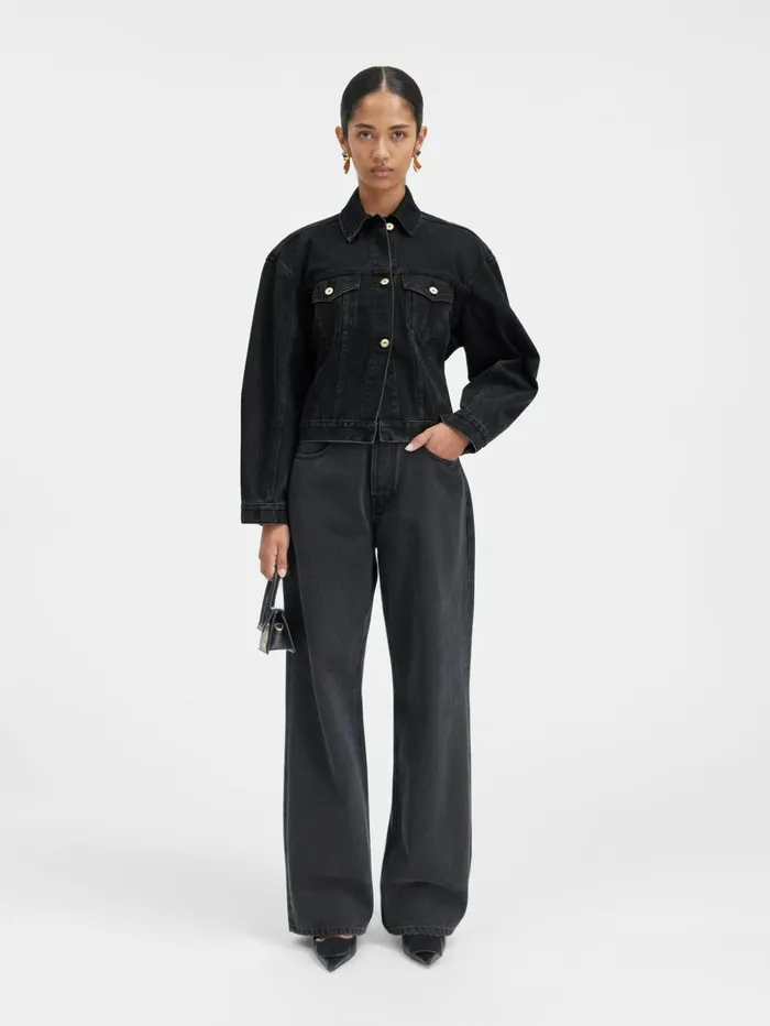 Women Coats and Jackets JACQUEMUS The Denim DeNmes Jacket Black