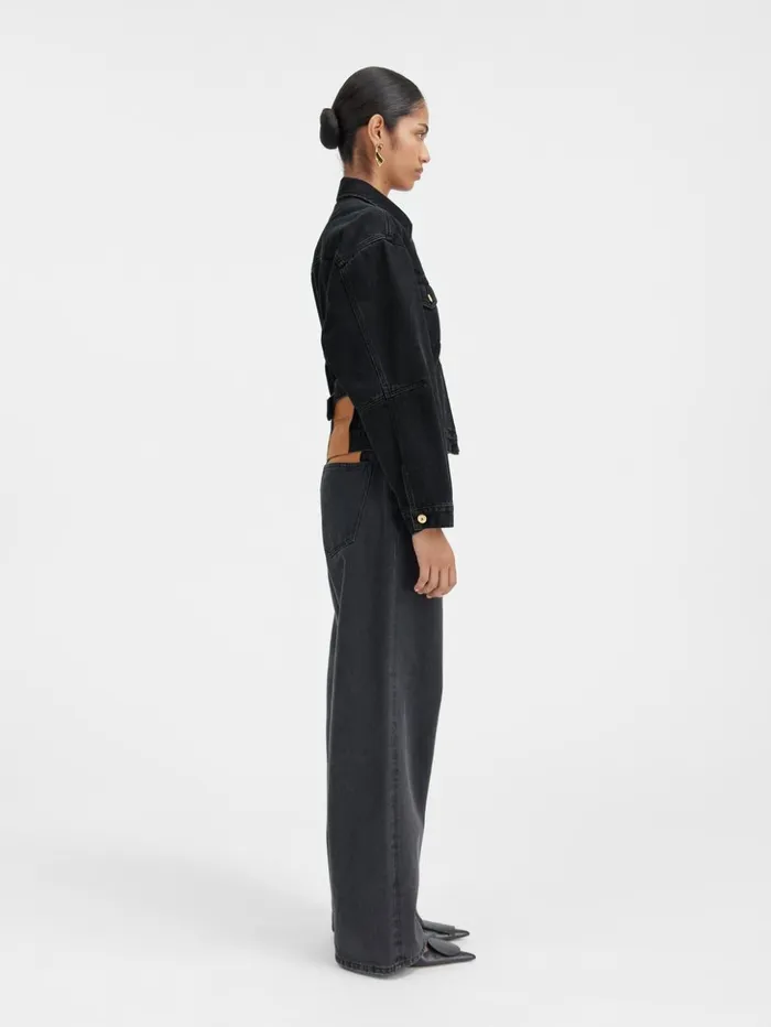 Women Coats and Jackets JACQUEMUS The Denim DeNmes Jacket Black