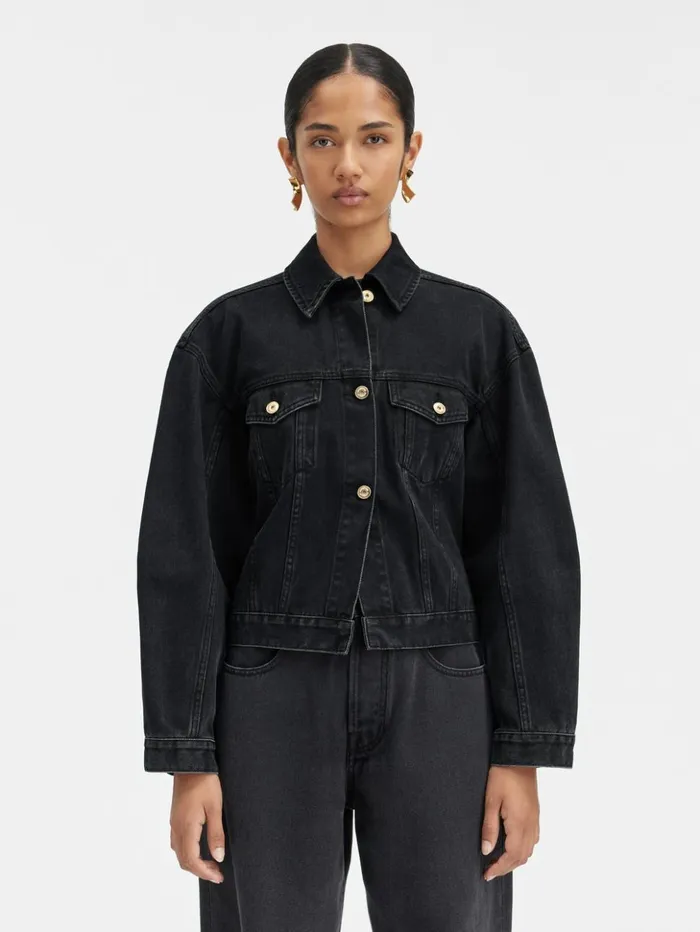 Women Coats and Jackets JACQUEMUS The Denim DeNmes Jacket Black