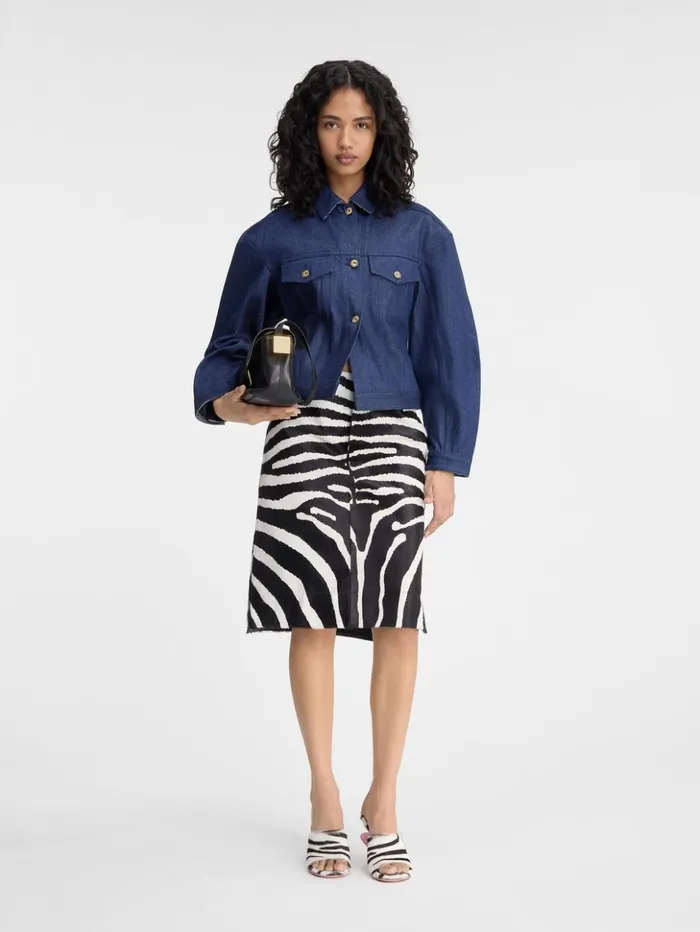 Women Coats and Jackets JACQUEMUS The Denim DeNmes Jacket Navy Navy Stripes