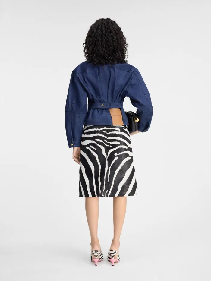 Women Coats and Jackets JACQUEMUS The Denim DeNmes Jacket Navy Navy Stripes