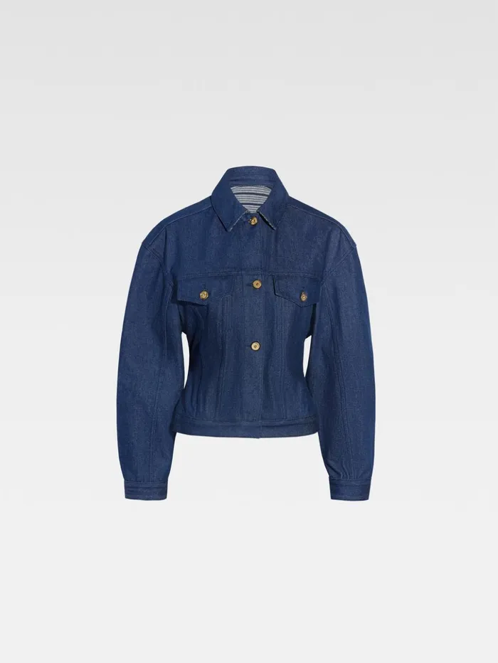 Women Coats and Jackets JACQUEMUS The Denim DeNmes Jacket Navy Navy Stripes