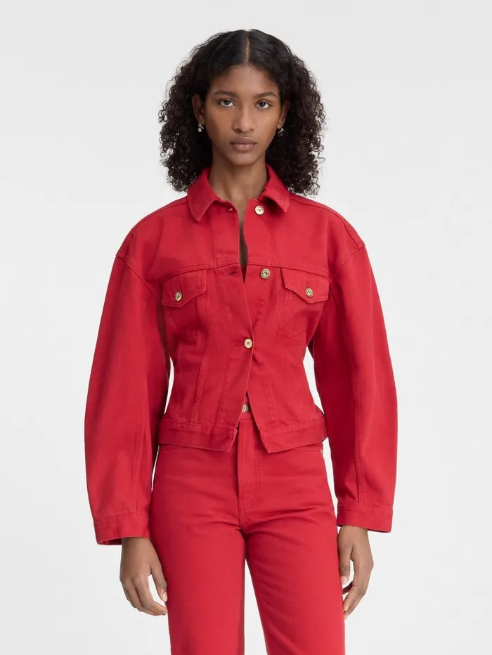 Women Coats and Jackets JACQUEMUS The Denim DeNmes Jacket Red