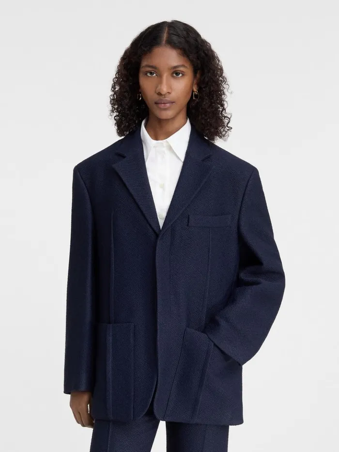 Women Coats and Jackets JACQUEMUS The Man039s Jacket Dark Navy Women Coats and Jackets JACQUEMUS The Man039s Jacket Dark Navy