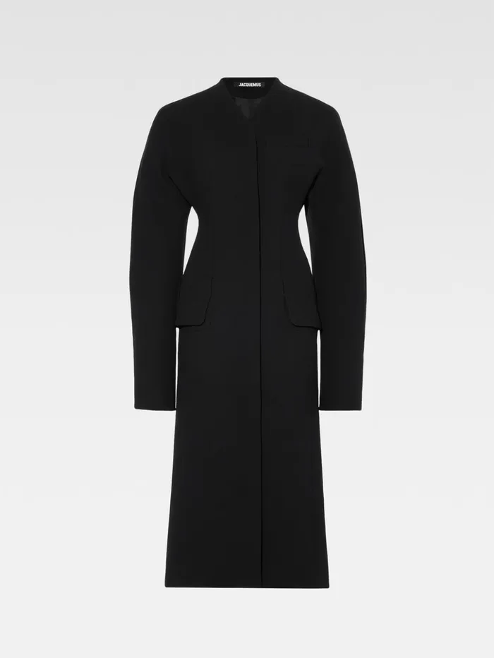 Women Coats and Jackets JACQUEMUS The Ovalo Coat Black Women Coats and Jackets JACQUEMUS The Ovalo Coat Black