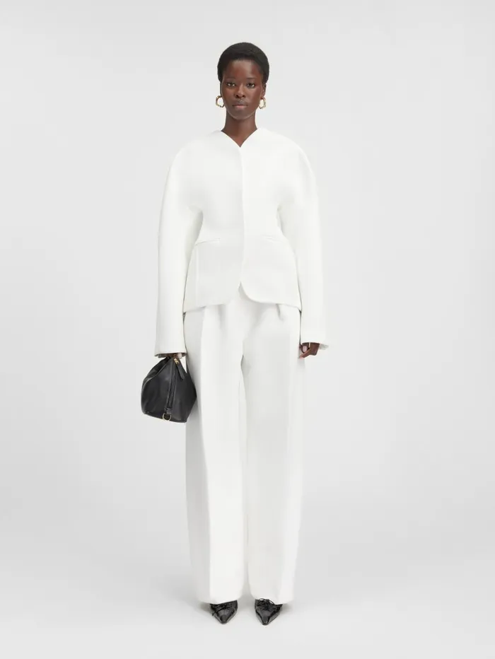 Women Coats and Jackets JACQUEMUS The Ovalo Jacket White