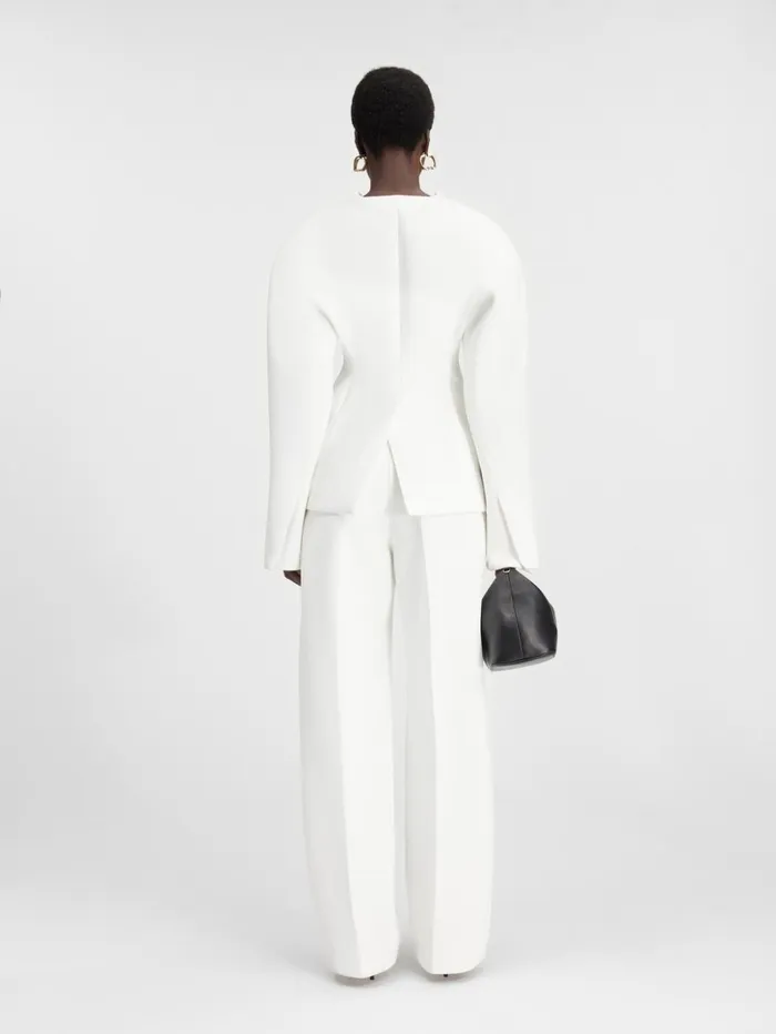 Women Coats and Jackets JACQUEMUS The Ovalo Jacket White Women Coats and Jackets JACQUEMUS The Ovalo Jacket White