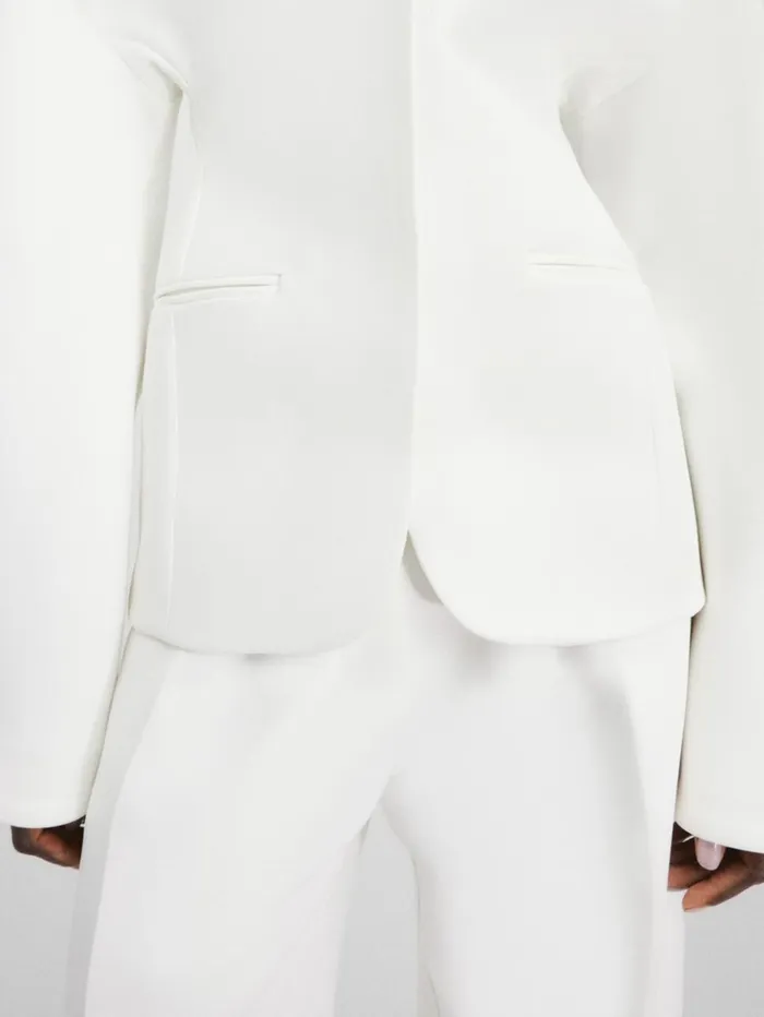 Women Coats and Jackets JACQUEMUS The Ovalo Jacket White Women Coats and Jackets JACQUEMUS The Ovalo Jacket White