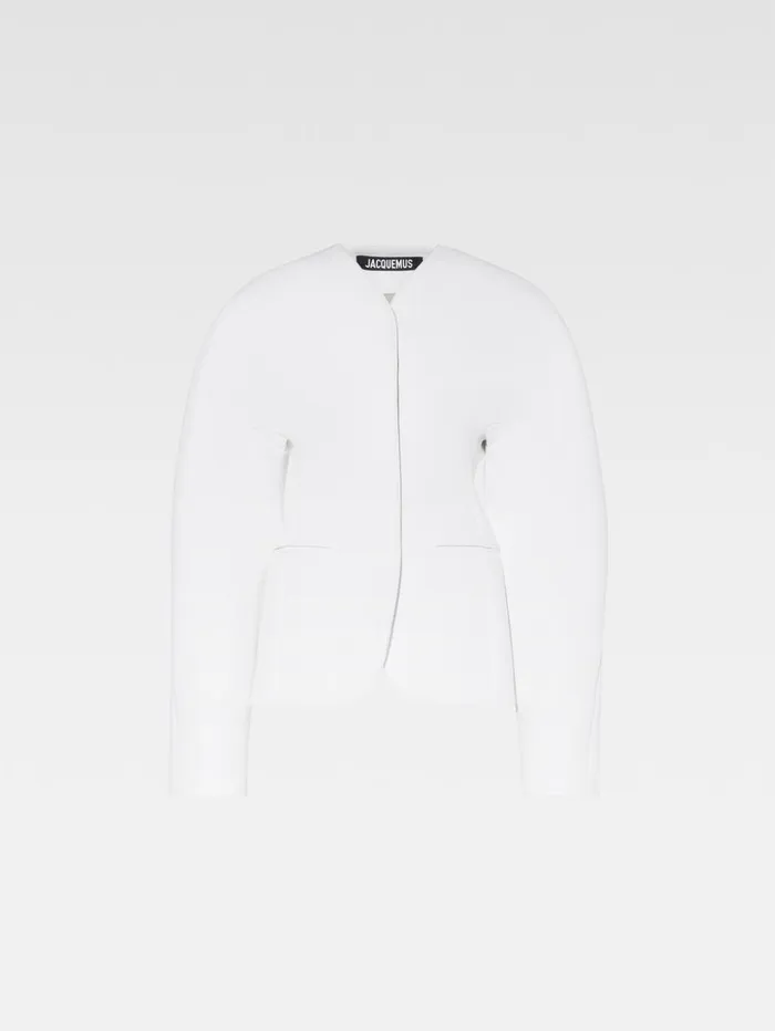 Women Coats and Jackets JACQUEMUS The Ovalo Jacket White Women Coats and Jackets JACQUEMUS The Ovalo Jacket White