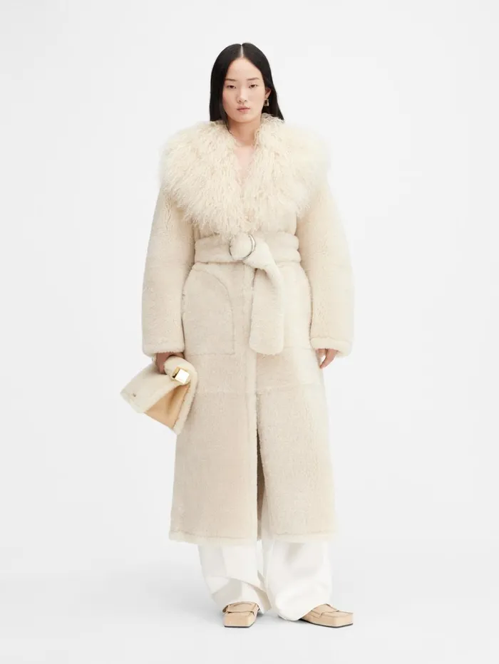 Women Coats and Jackets JACQUEMUS The Pilou Long Coat Offwhite