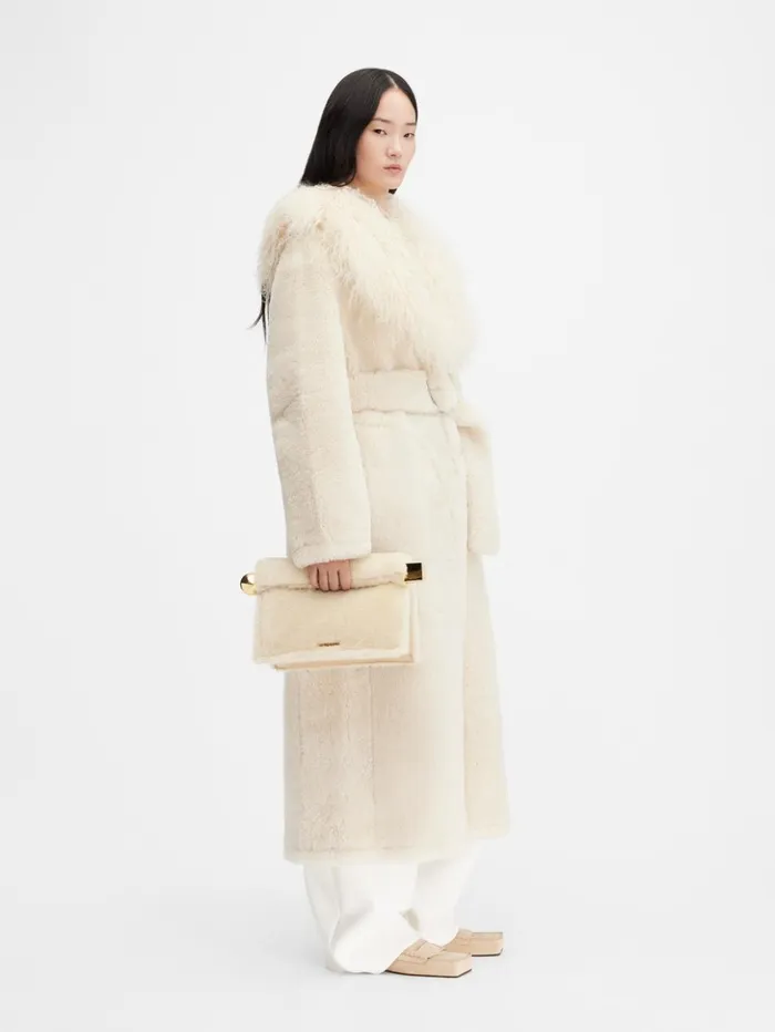 Women Coats and Jackets JACQUEMUS The Pilou Long Coat Offwhite