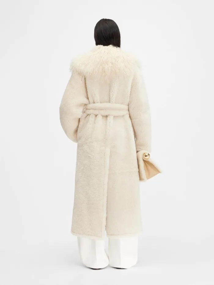 Women Coats and Jackets JACQUEMUS The Pilou Long Coat Offwhite