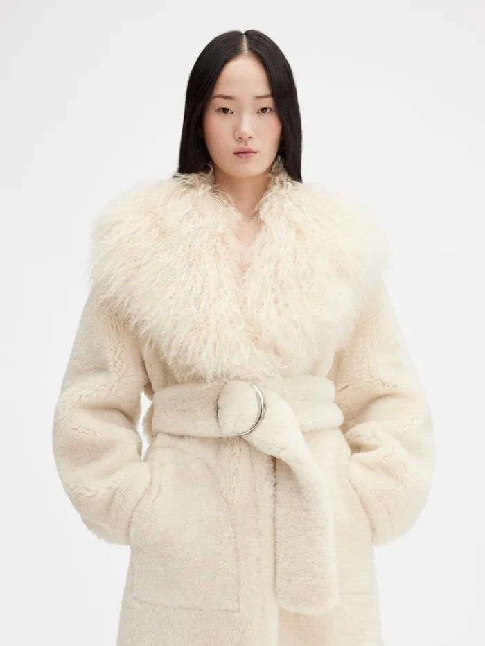 Women Coats and Jackets JACQUEMUS The Pilou Long Coat Offwhite
