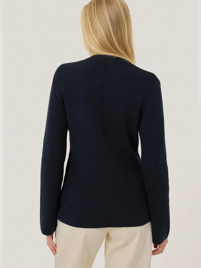 Women Cotton Blend Knit Cardigan Navy Jigsaw Knitwear and Cashmere