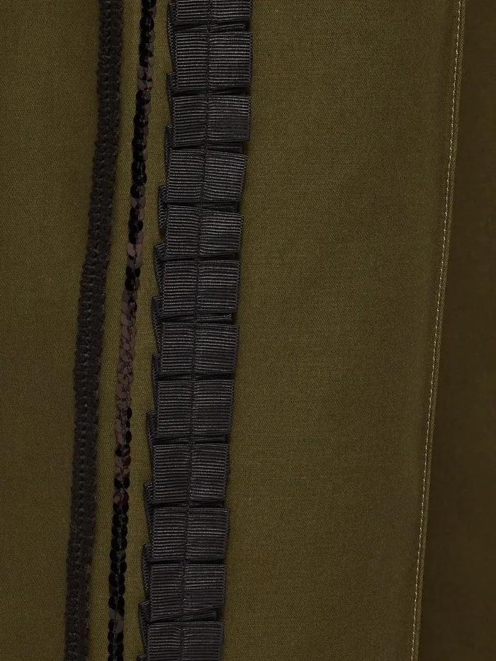 Women Cotton Trim Detail Trouser Khaki Jigsaw Coords