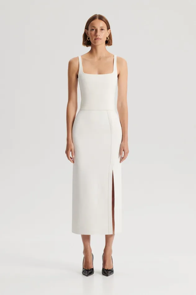 Women CREPE KNIT SQUARE CAMISOLE CREAM Tops Scanlan Theodore