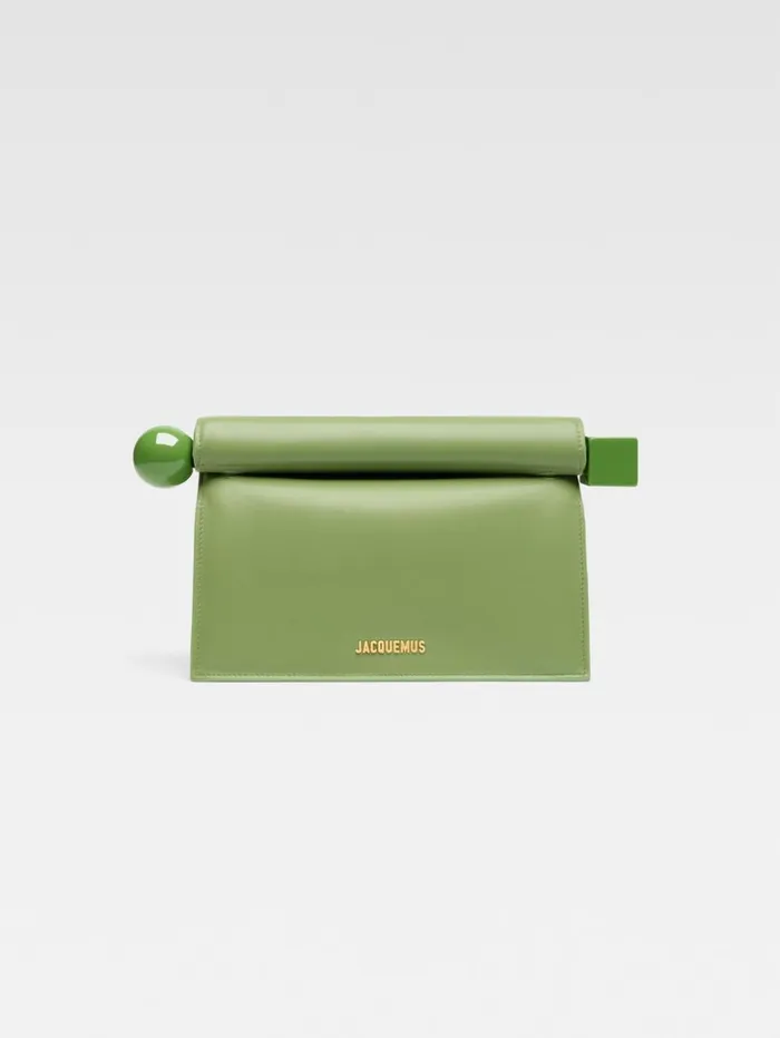 Women Crossbody and Handbags JACQUEMUS The Rond Carr Clutch Green