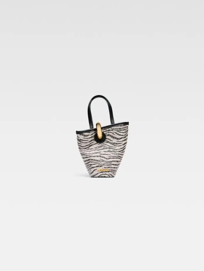 Women Crossbody and Handbags JACQUEMUS The Small Bambola Black and White Zebra