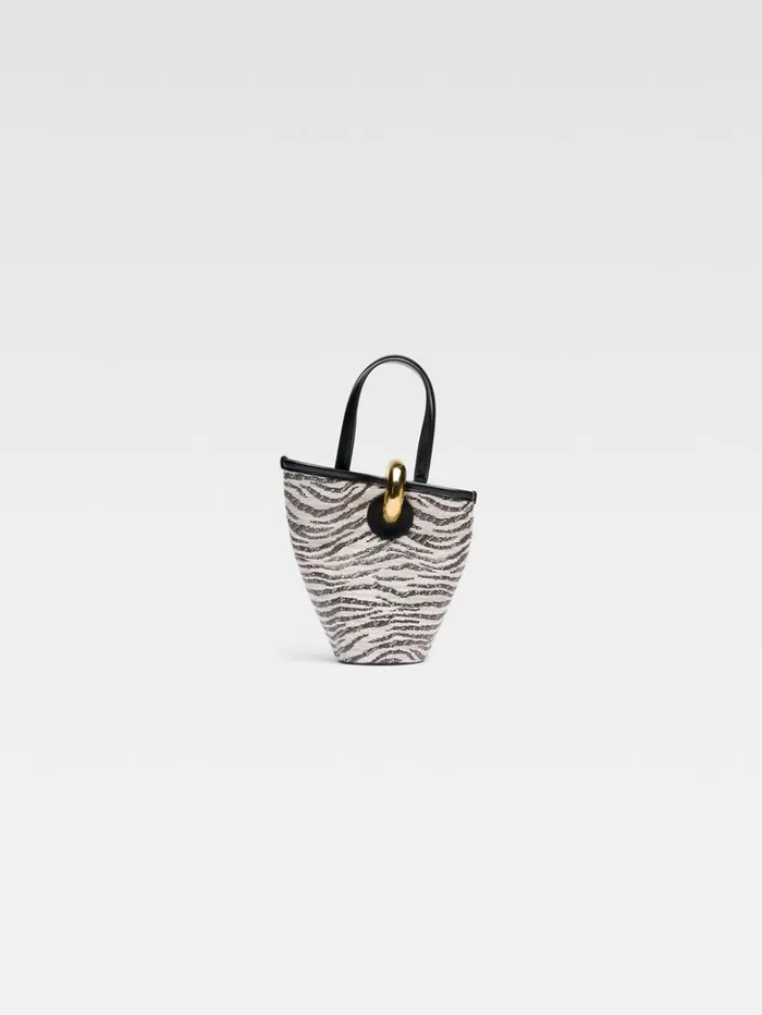 Women Crossbody and Handbags JACQUEMUS The Small Bambola Black and White Zebra
