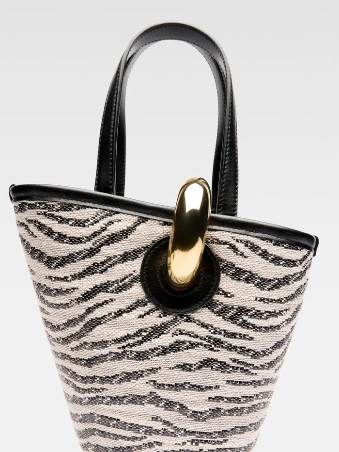 Women Crossbody and Handbags JACQUEMUS The Small Bambola Black and White Zebra