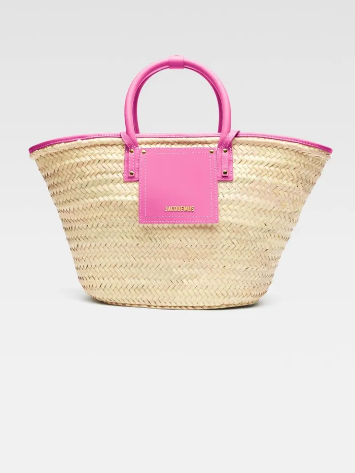 Women Crossbody and Handbags JACQUEMUS The Soli Basket Neon Pink
