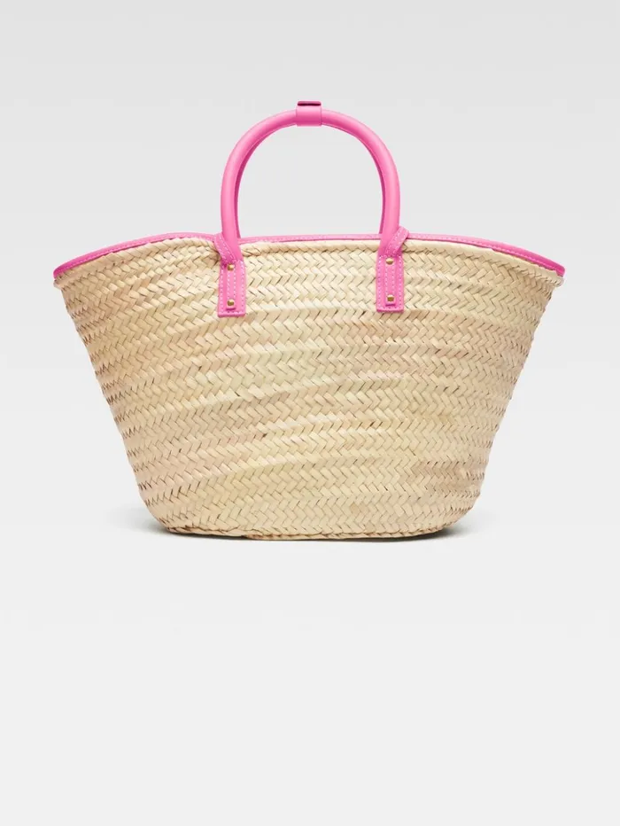 Women Crossbody and Handbags JACQUEMUS The Soli Basket Neon Pink Women Crossbody and Handbags JACQUEMUS The Soli Basket Neon Pink