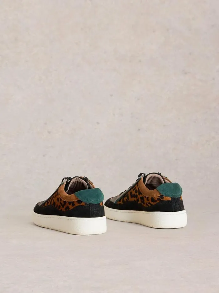 Women Della Leather Trainer Brown Multi White Stuff Shoes