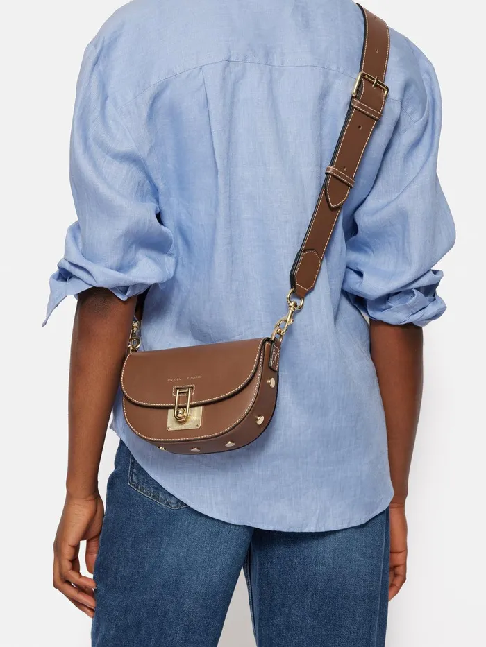 Women Denbigh Studded Leather Bag Tan Jigsaw Bags