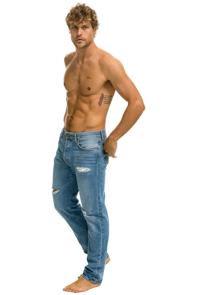 Women Denim Aviator Nation MEN039S CLASSIC STRAIGHT LEG DENIM JEAN 8211 SUPER LIGHT