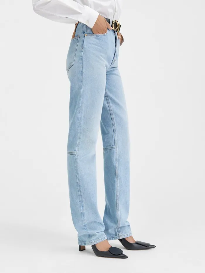 Women Denim JACQUEMUS The Straight DeNmes Denim Pants Light Bluetabac