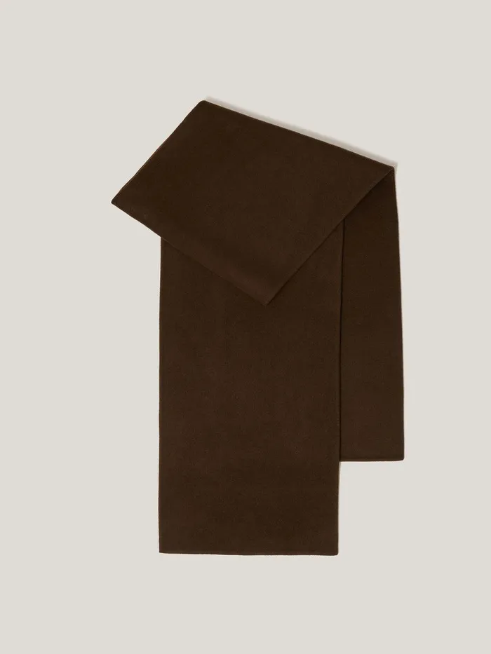 Women Double Faced Woven Scarf Chocolate Jigsaw Knitwear and Cashmere