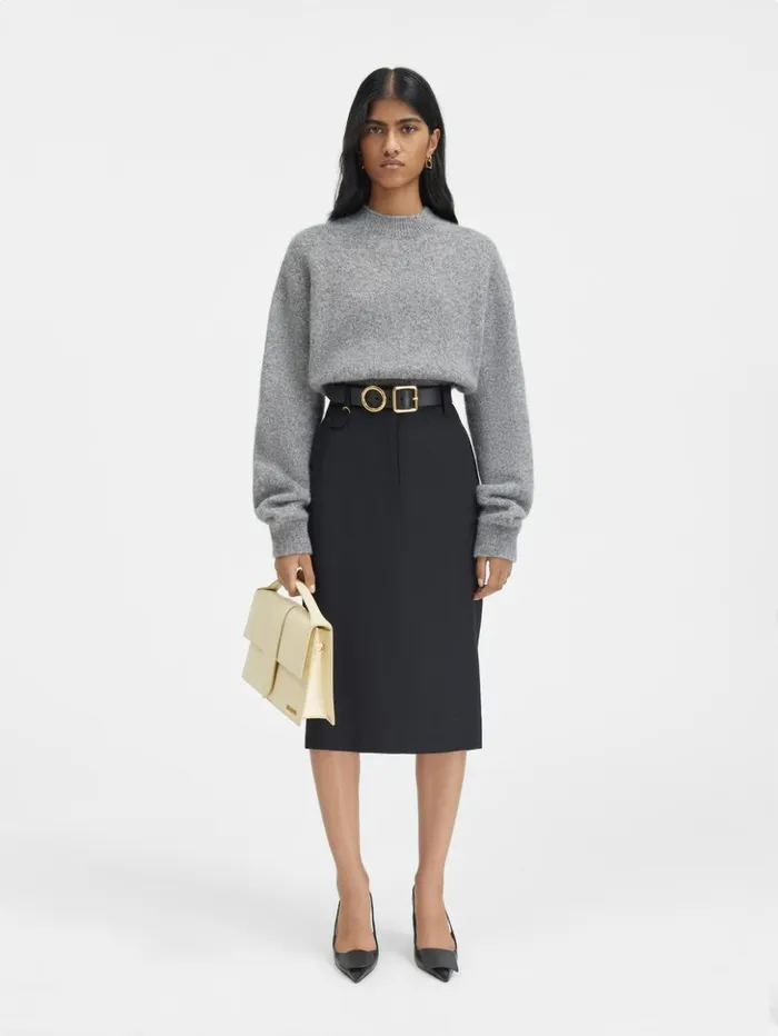 Women Dresses and Skirts JACQUEMUS The Bari Midi Skirt Black