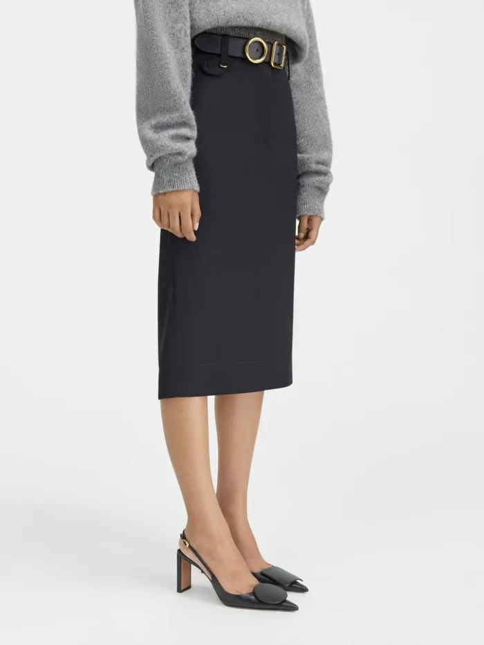 Women Dresses and Skirts JACQUEMUS The Bari Midi Skirt Black Women Dresses and Skirts JACQUEMUS The Bari Midi Skirt Black
