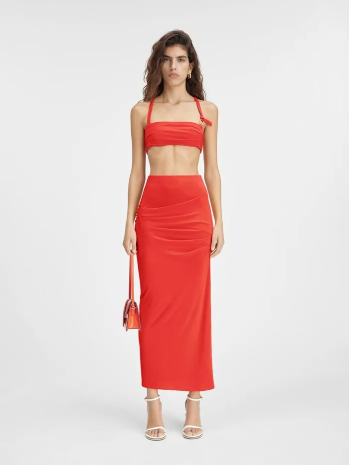Women Dresses and Skirts JACQUEMUS The Drapeado Skirt Orange