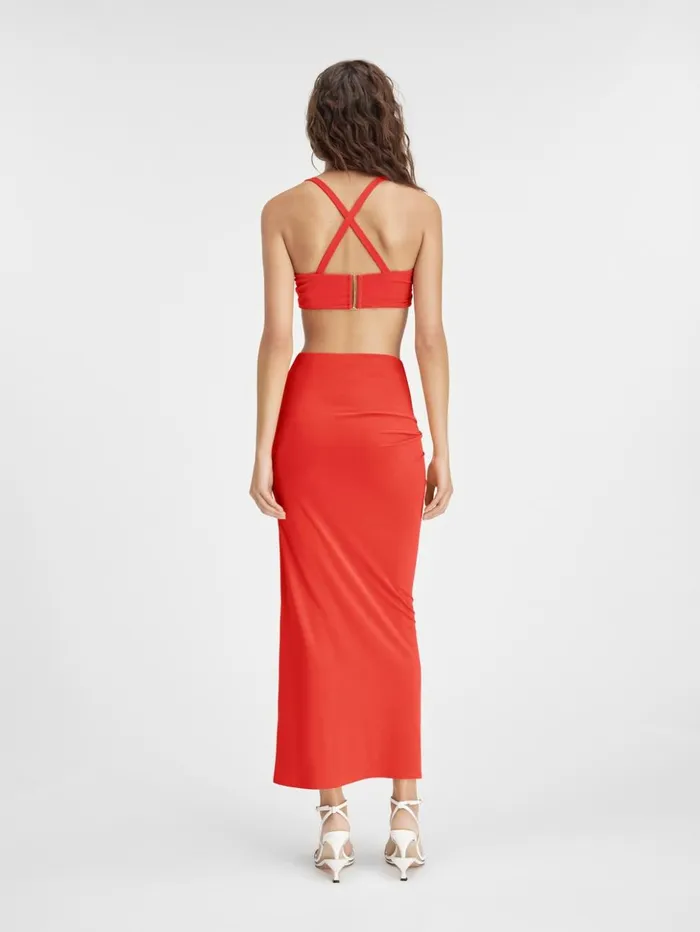 Women Dresses and Skirts JACQUEMUS The Drapeado Skirt Orange