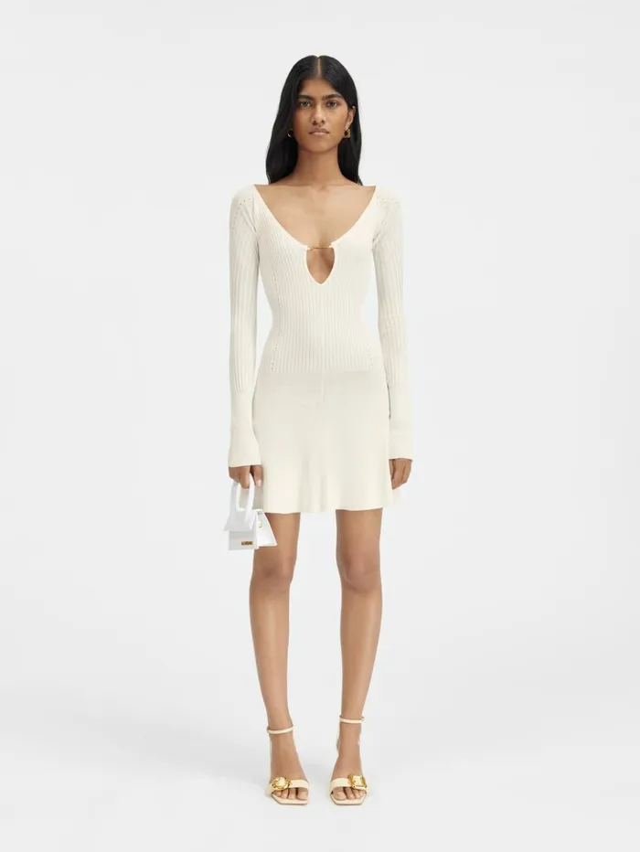 Women Dresses and Skirts JACQUEMUS The Pral Mini Dress Offwhite