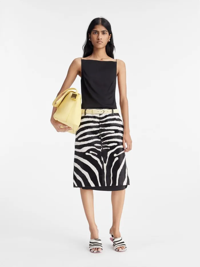 Women Dresses and Skirts JACQUEMUS The Tozzi Skirt Black and White Zebra