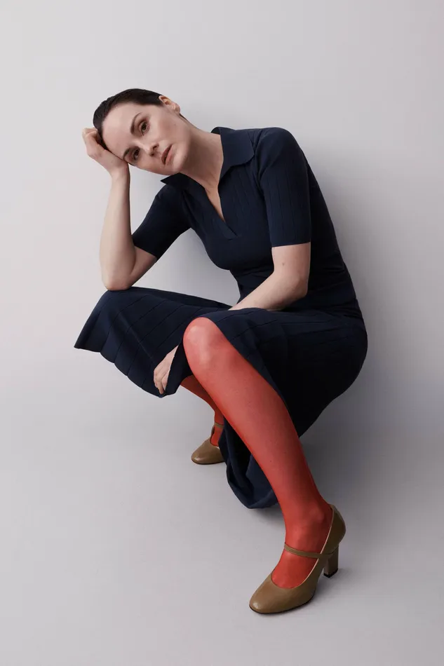 Women Dune Navy Knit Polo Top Shirts and Tops Emilia Wickstead