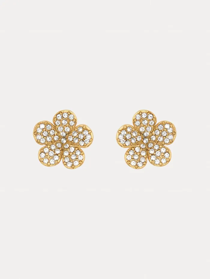 Women Earrings Oscar De La Renta Crystal Flower Stud Earrings Crystal