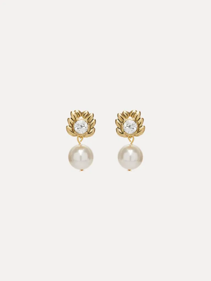 Women Earrings Oscar De La Renta Crystal Pearl Drop Earrings Pearl