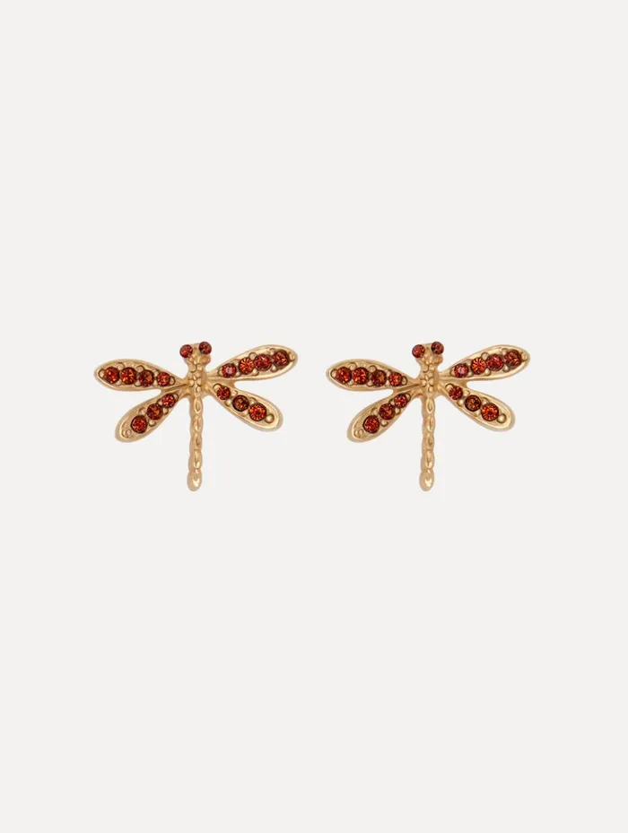 Women Earrings Oscar De La Renta Dragonfly Earrings Amber