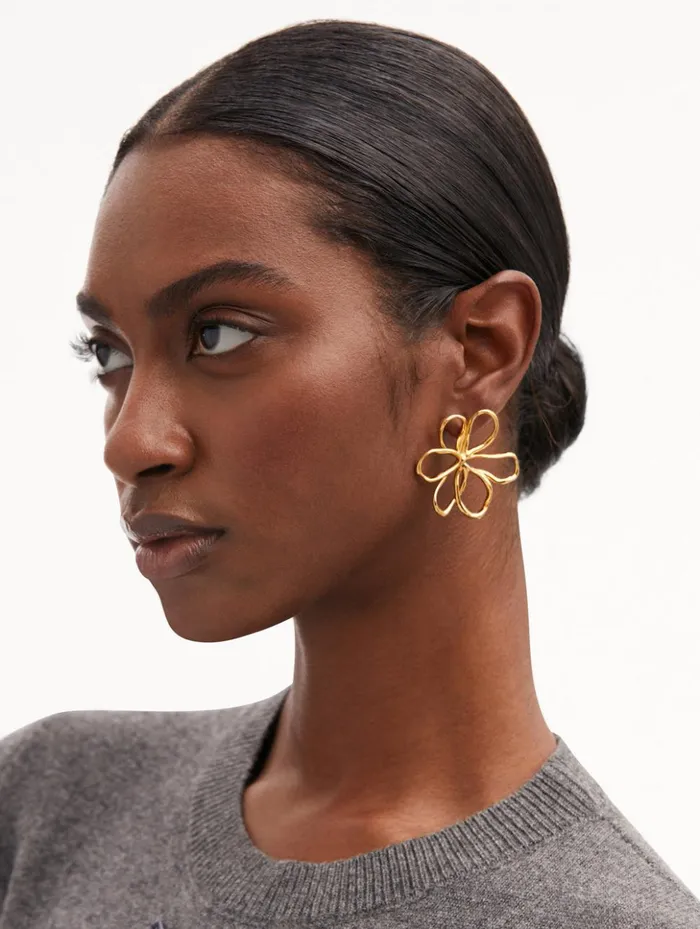Women Earrings Oscar De La Renta Small Threaded Flower Earrings Gold Women Earrings Oscar De La Renta Small Threaded Flower Earrings Gold