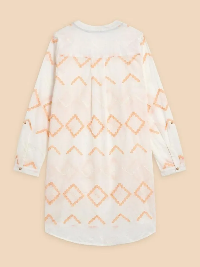 Women Eden Henley Cover Up Ivory Multi White Stuff Swimwear