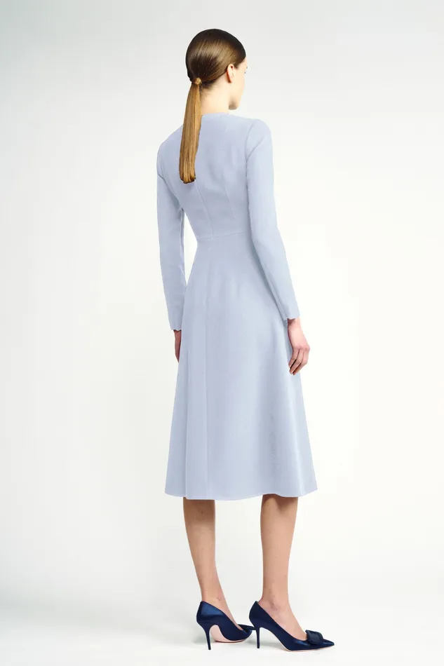 Women Elta BabyBlue WrapEffect Double Crepe Dress Dresses Emilia Wickstead