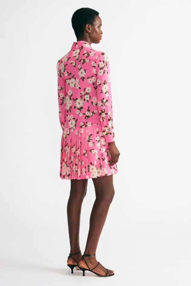 Women Emilia Wickstead Gunnell Dress In Pink Floral Print Crepe Georgette Dresses Women Emilia Wickstead Gunnell Dress In Pink Floral Print Crepe Georgette Dresses