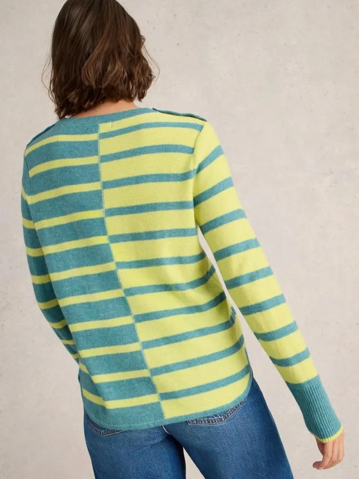 Women EMMA CREW NECK JUMPER Blue Multi White Stuff Knitwear Women EMMA CREW NECK JUMPER Blue Multi White Stuff Knitwear