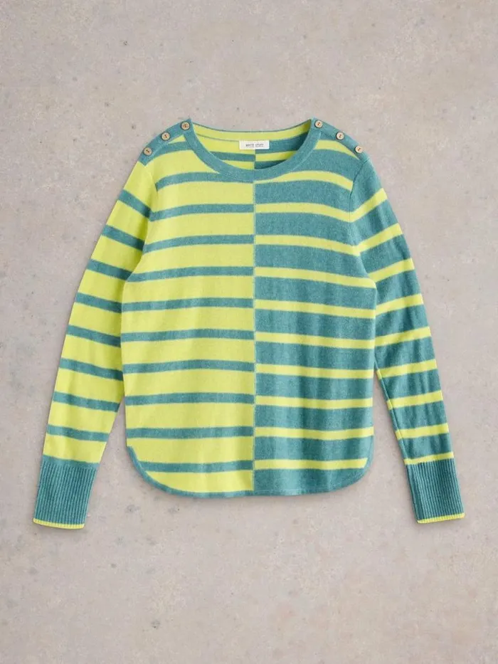 Women EMMA CREW NECK JUMPER Blue Multi White Stuff Knitwear Women EMMA CREW NECK JUMPER Blue Multi White Stuff Knitwear