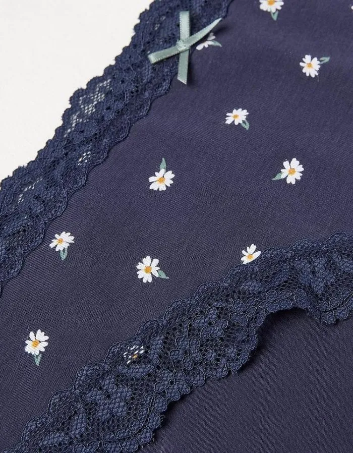 Women FatFace Buy 2 Get 1 Free Underwear Daisy Short Knickers Navy