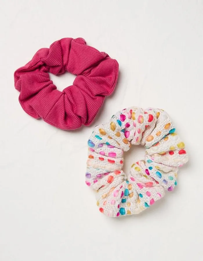 Women FatFace Festival Collection 2 Pack Art Club Scrunchies Multi