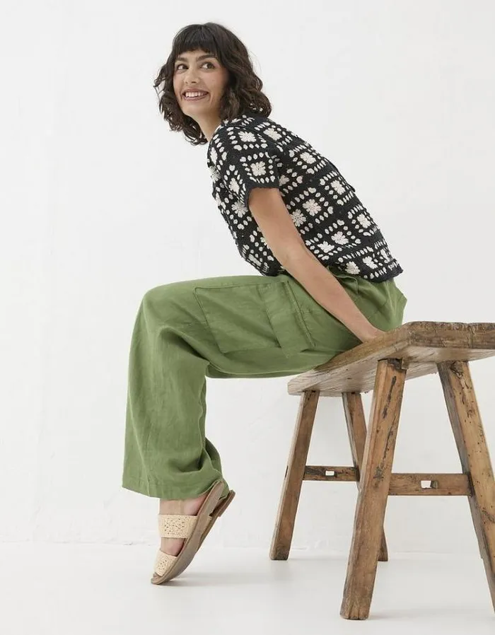 Women FatFace Festival Collection Demi Cargo Pants Dark Green